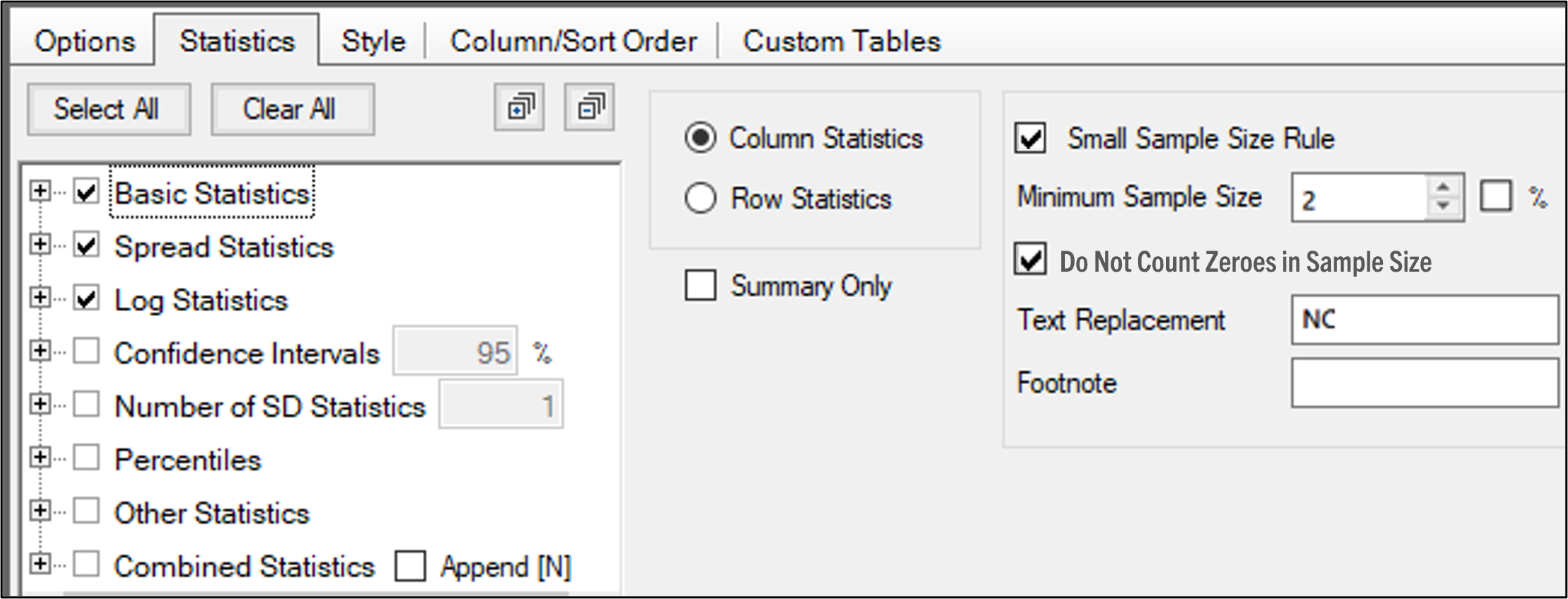 TableStatisticstab