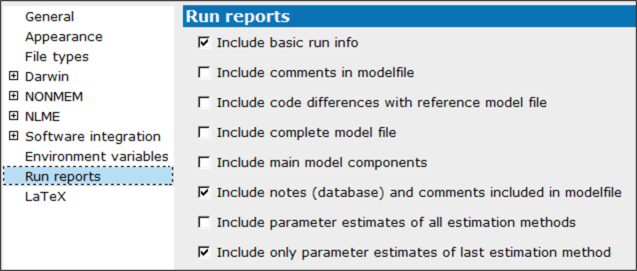 RunReportsSettings
